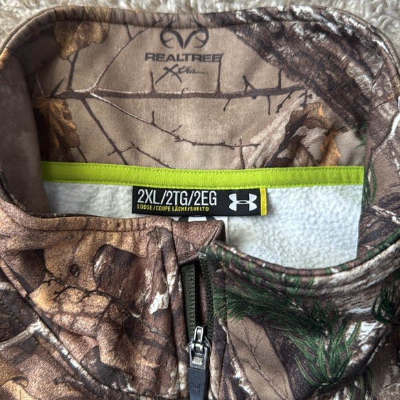 EUC Men’s Under Armour RealTree Xtra Camo Fleece Scent Control Jacket Size 2XL - Picture 5 of 10